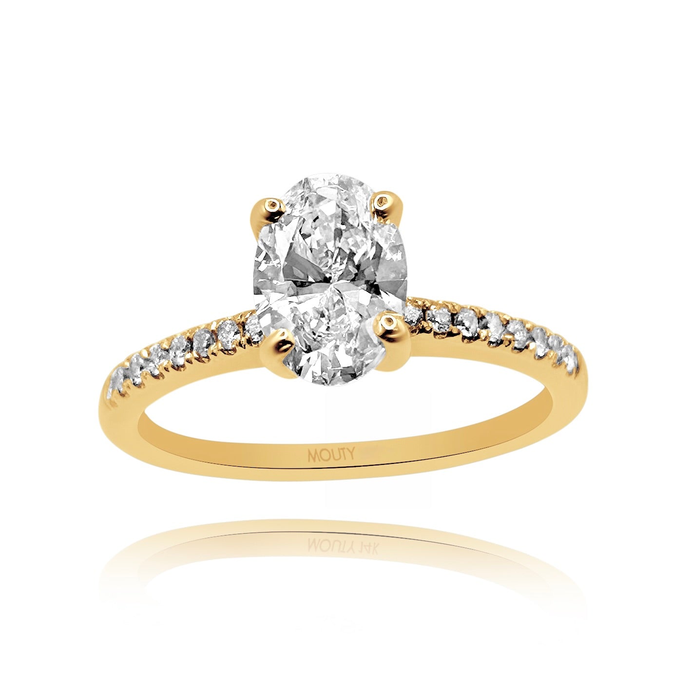 Anillo Emily en oro amarillo 18k con diamante de laboratorio 1.0 ct | laterales .12cts