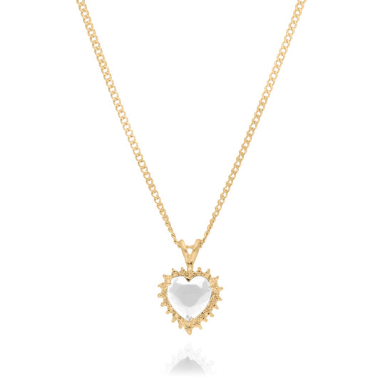 Collar Love en plata con recubrimiento amarillo con circonia blanca