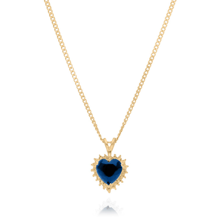 Collar Love en plata con recubrimiento amarillo con circonia azul rey