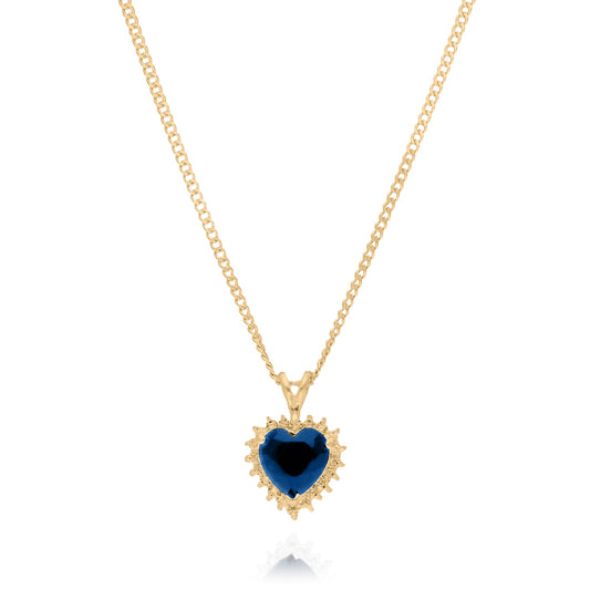 Collar Love en plata con recubrimiento amarillo con circonia azul rey