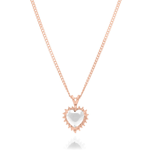 Collar Love en plata con recubrimiento rosa con circonia blanca