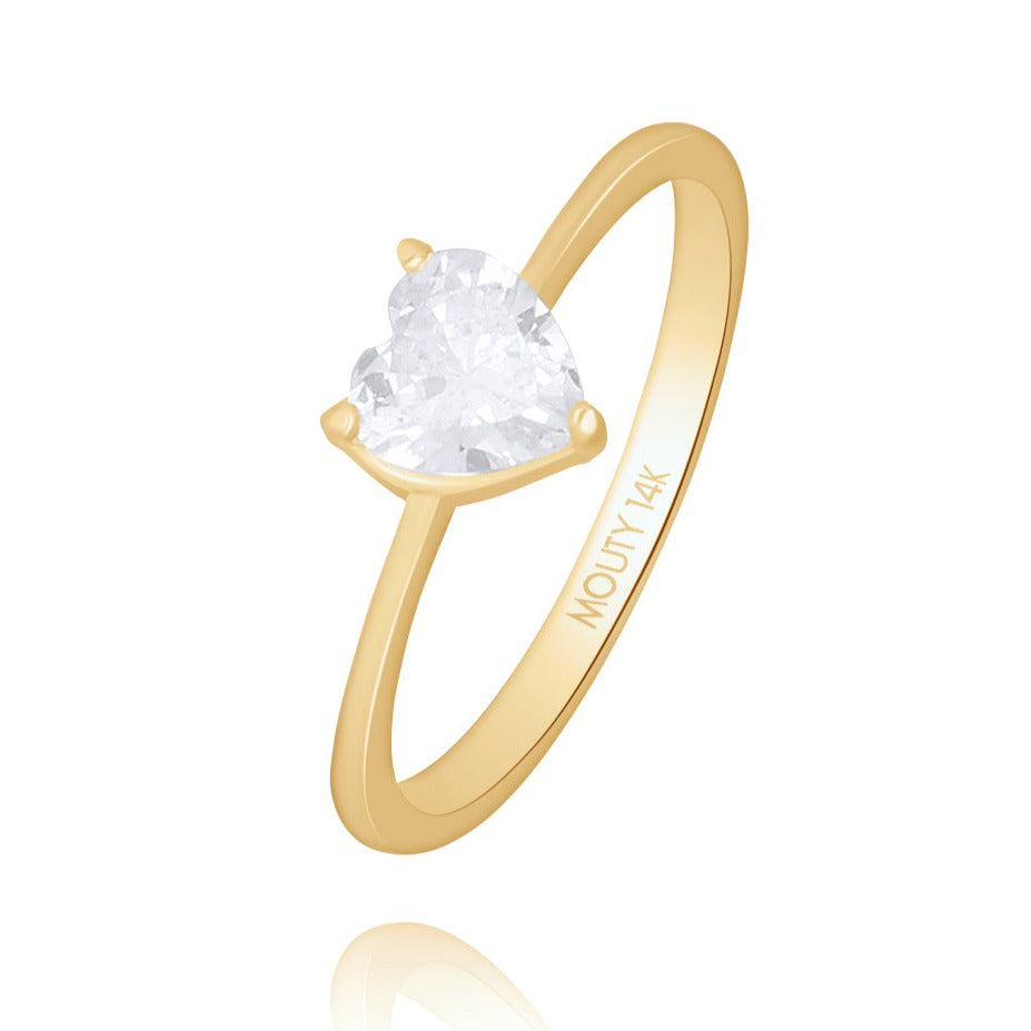 Anillo Zara en oro amarillo 14k con circonia