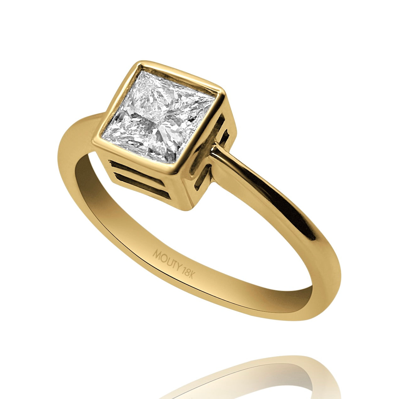 Anillo Iney en Oro amarillo 18k con diamante de laboratorio 1.0 ct