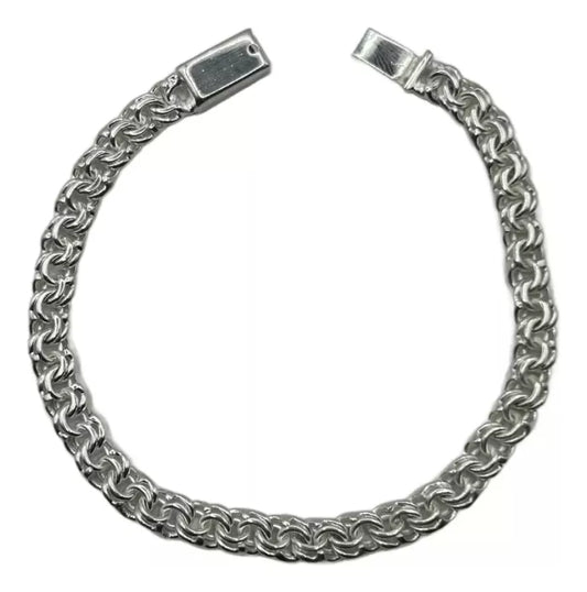 Pulso Unisex Solido Liso Tejido China Grosor 6mm En Plata