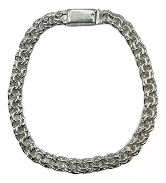 Pulso Unisex Solido Liso Tejido China Grosor 6mm En Plata