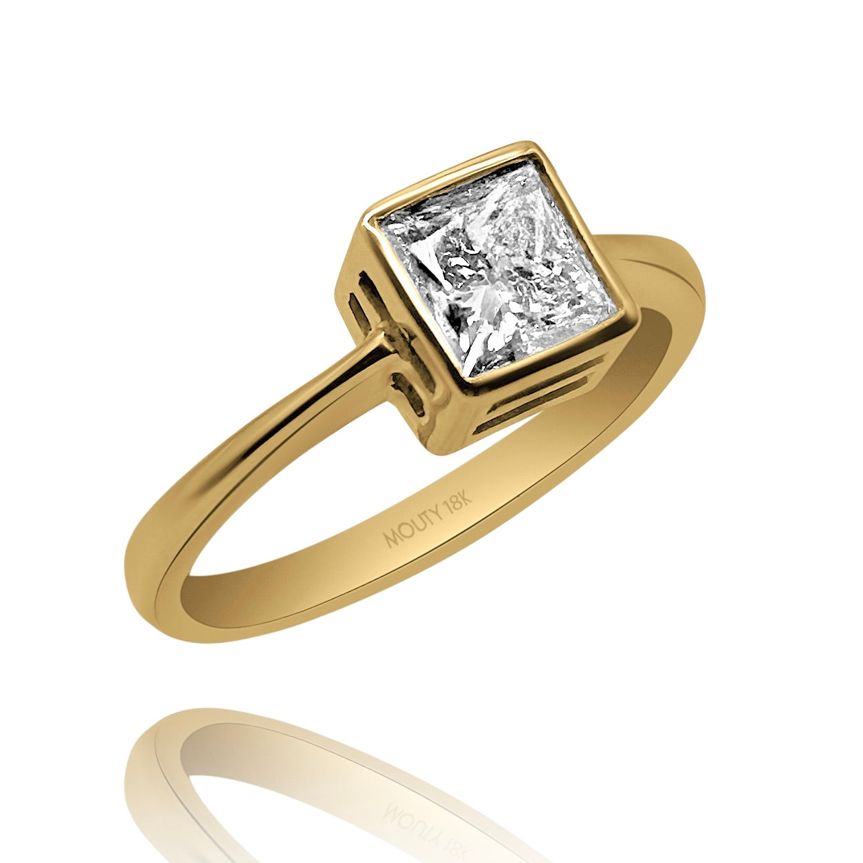 Anillo Iney en Oro amarillo 18k con diamante de laboratorio 1.0 ct