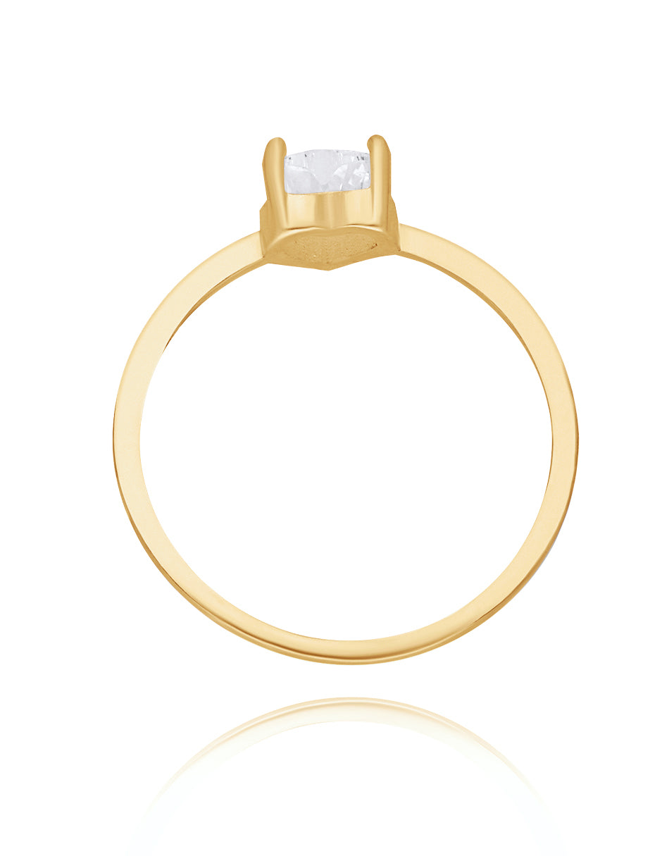 Anillo Zara en oro amarillo 14k con circonia