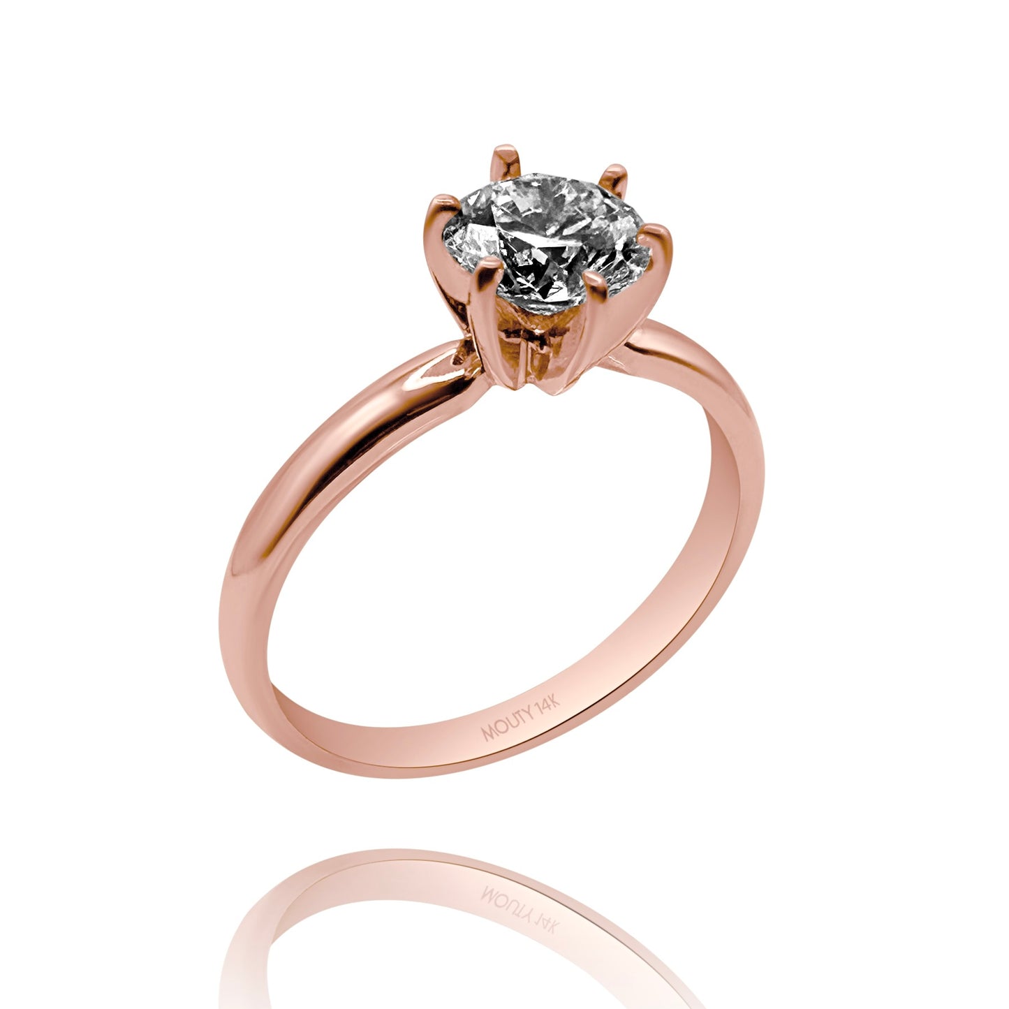 Ring in 14k Florentine gold with diamond Mod: OF1534