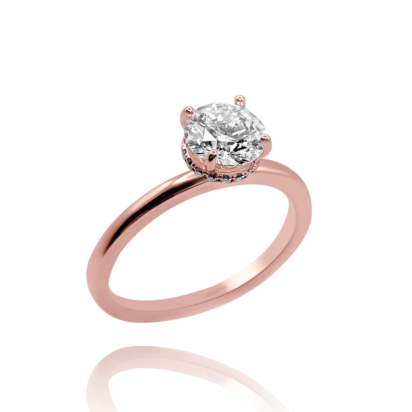 Ring in 14k Florentine gold with diamond Mod: OF1534