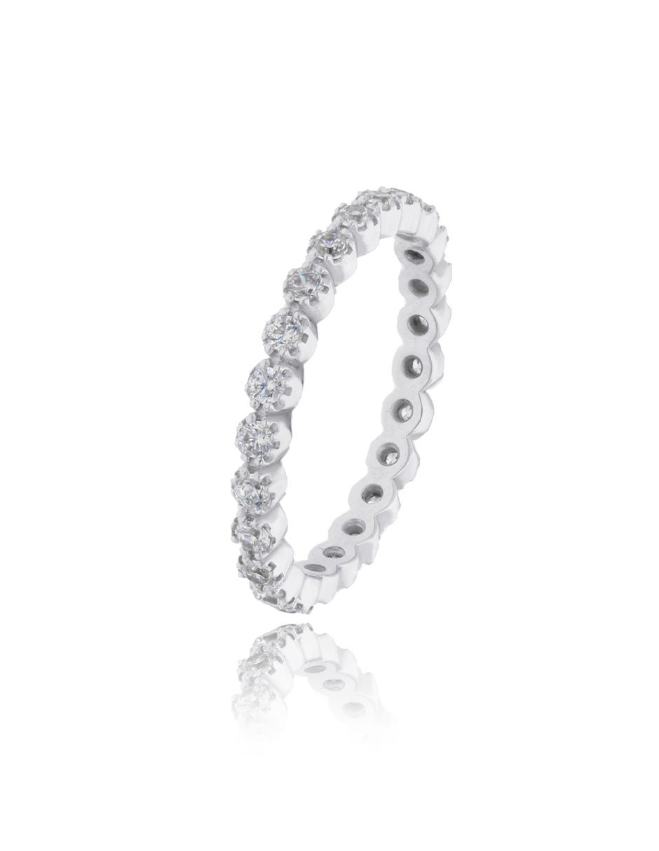 Churumbela Leah ring in rhodium-plated silver