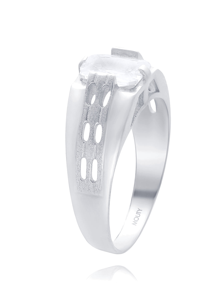 MOD16 ring in 10k white gold with white zirconia