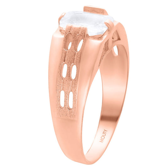 MOD14 ring in 10k rose gold with white zirconia