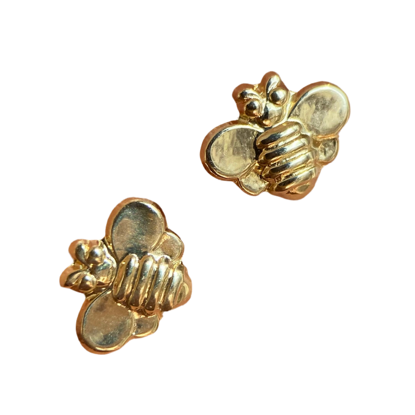 10k yellow gold die-cut bee studs with zircons Code: 14293 6.5mm