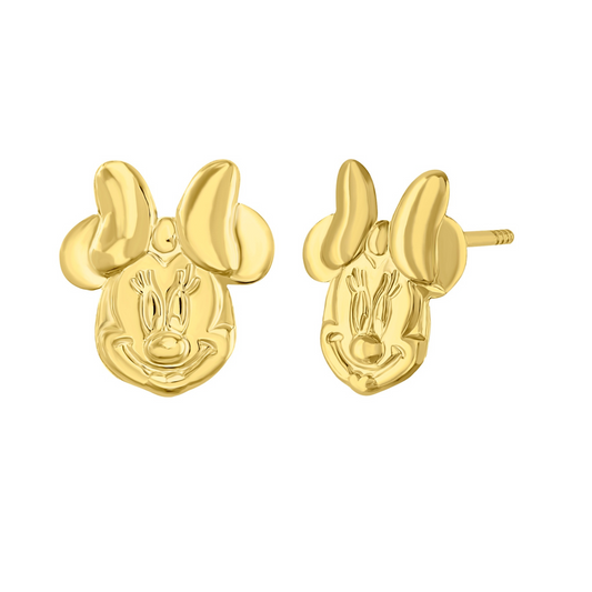 Broqueles Minnie face en oro amarillo 10k Disney®️ 7mm