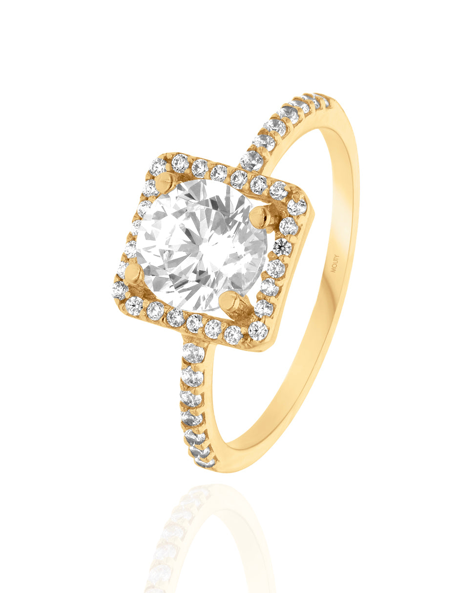 10k Yellow Gold Ring with Zirconia Cod: MAN147