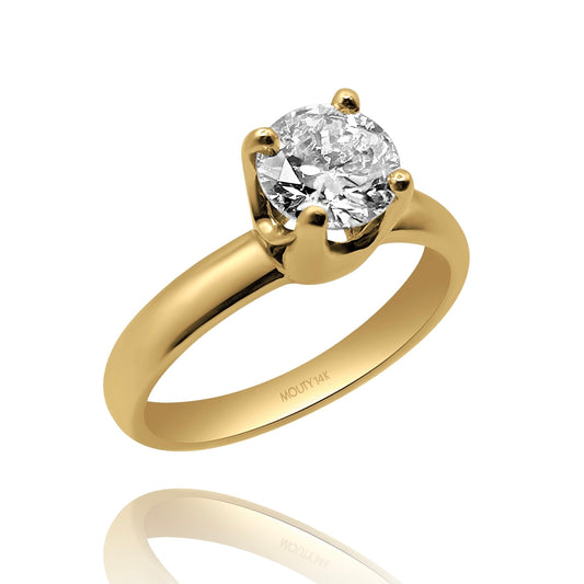 Anillo Isabella en Oro amarillo 14k con diamante de laboratorio 1.0 ct