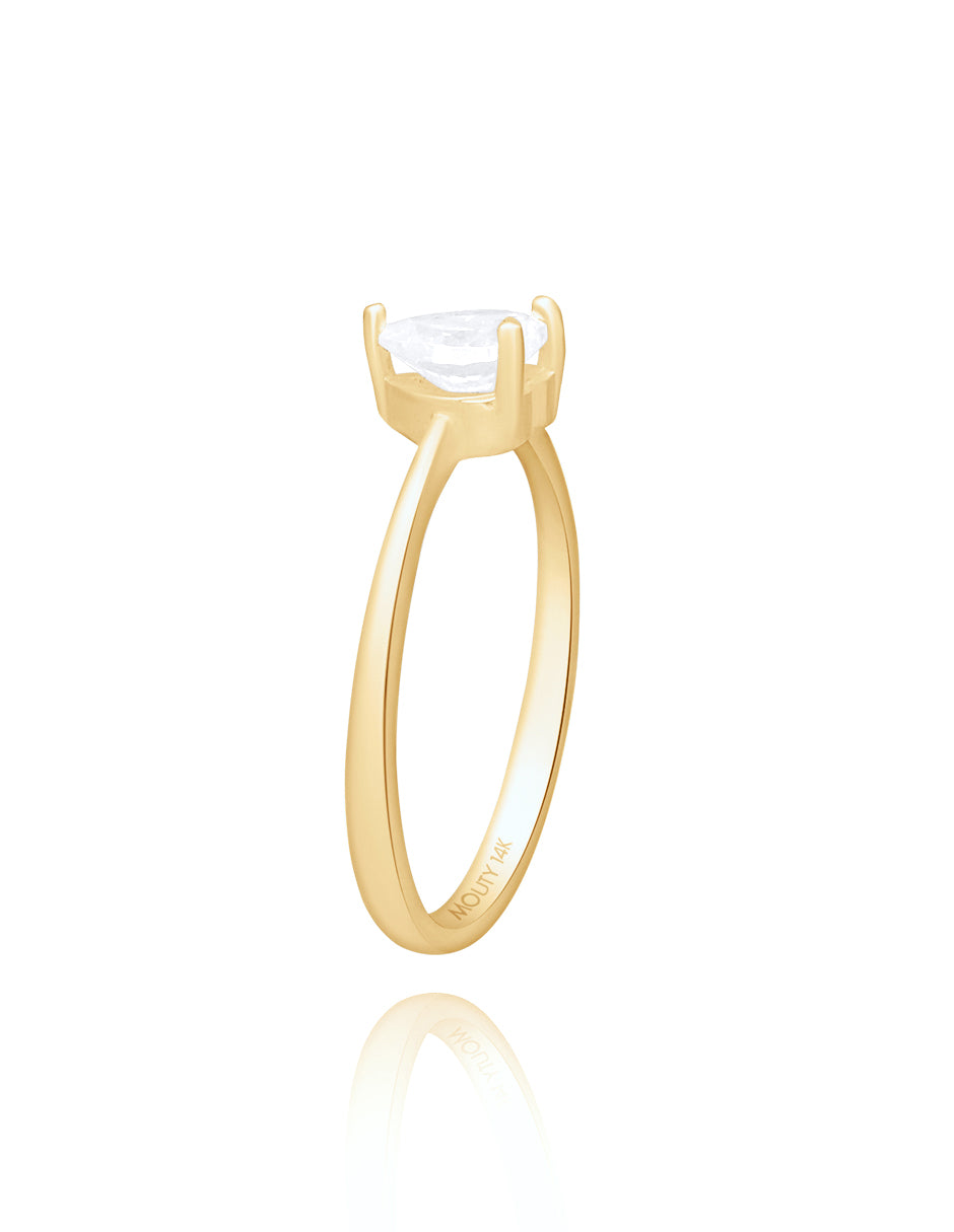 Anillo Zara en oro amarillo 14k con circonia