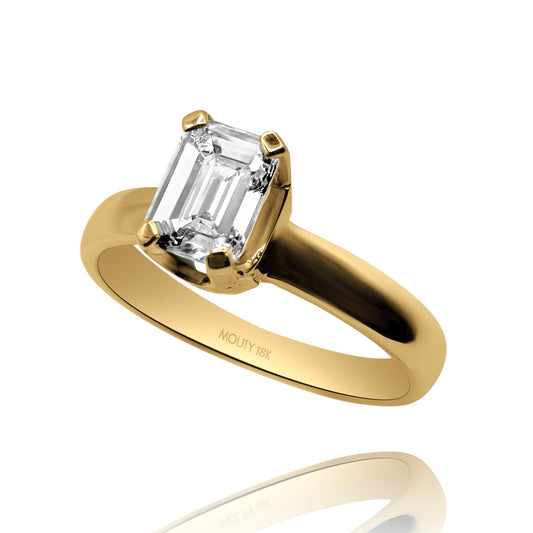 Anillo Valentina en Oro amarillo 18k con diamante de laboratorio 1.0 ct