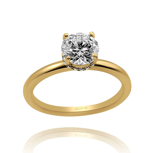 Anillo Eva en oro amarillo 18k con diamante de laboratorio