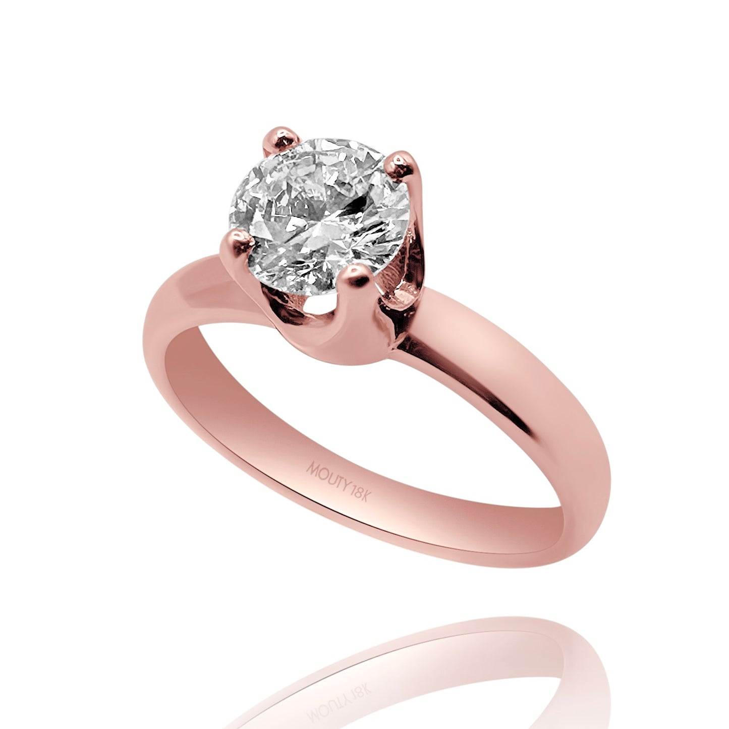 Anillo Isabella en Oro rosa 18k con diamante de laboratorio 1.0 ct