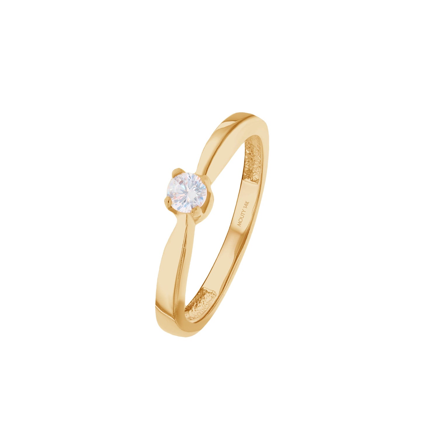 Anillo Celine en oro amarillo 14k con diamante