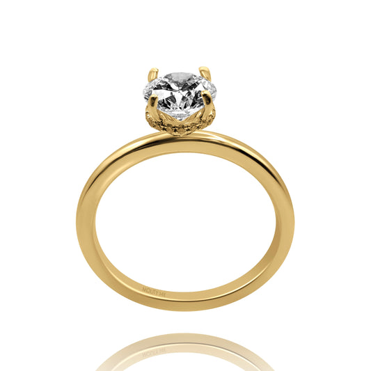 Anillo Eva en oro amarillo 14k con diamante de laboratorio