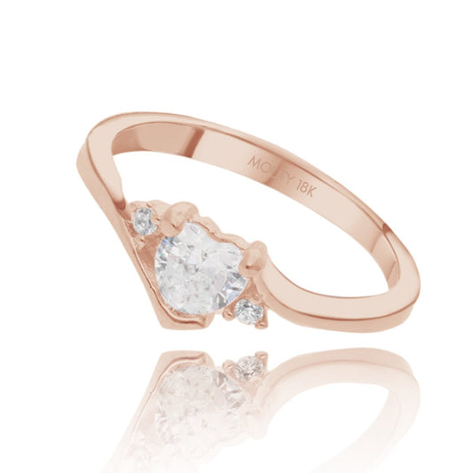 Alice ring in 18k rose gold with zircons 