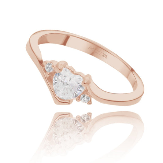 Alice ring in 10k rose gold with zircons 