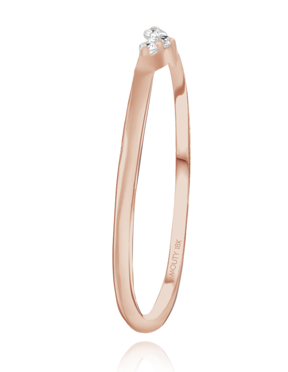 Angeline ring in 18k rose gold with diamonds 