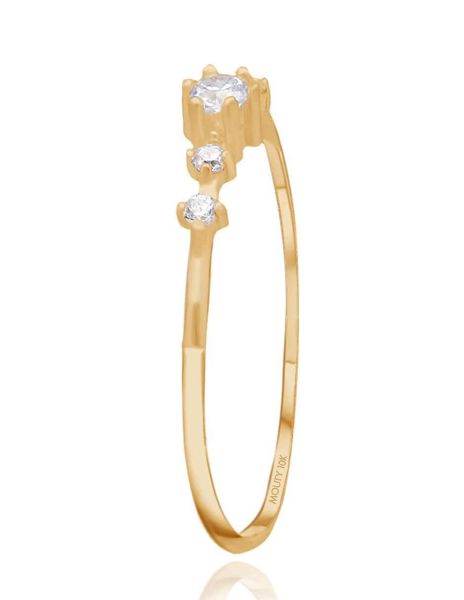 Ariana ring in 10k yellow gold with zircons