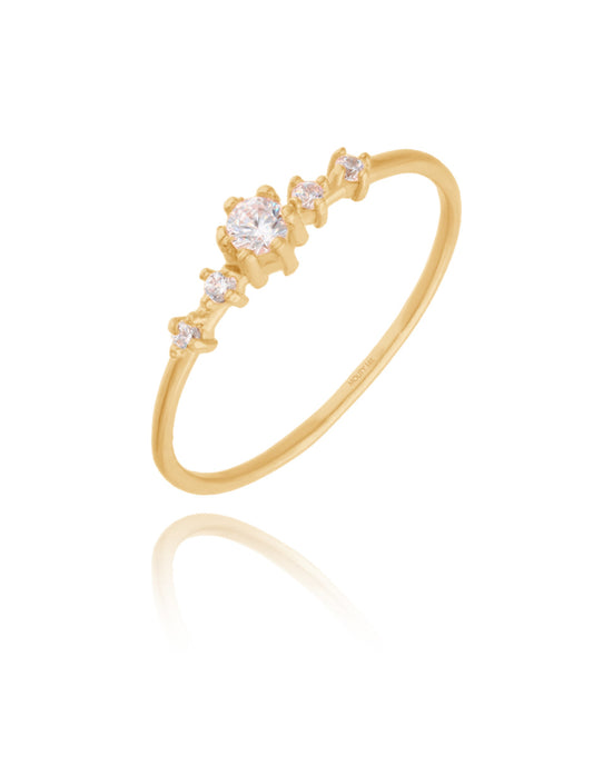 Anillo Ariana en oro amarillo de 14k con diamantes