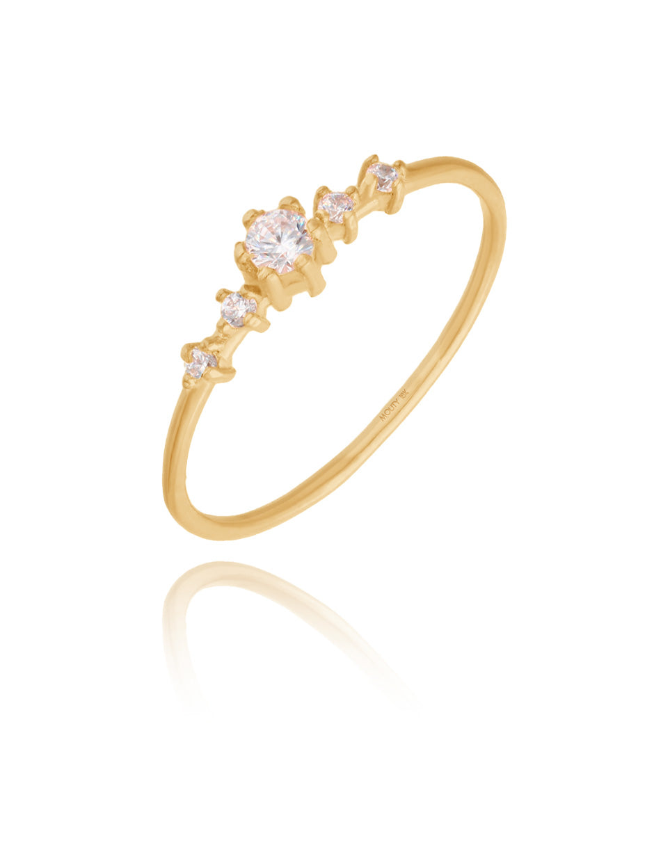 Anillo Ariana en oro amarillo de 18k con circonias