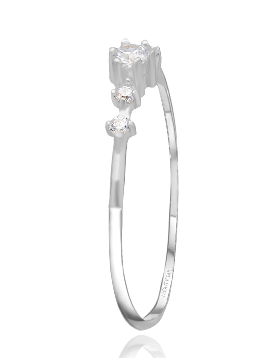 Anillo Ariana en oro blanco de 14k con diamantes naturales C .10cts L .08cts