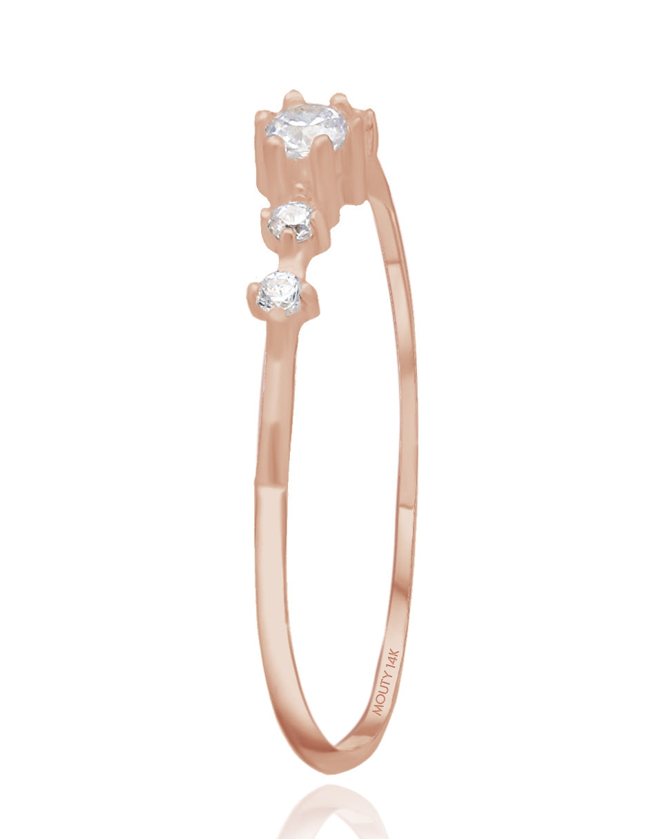 Ariana ring in 14k rose gold with zircons