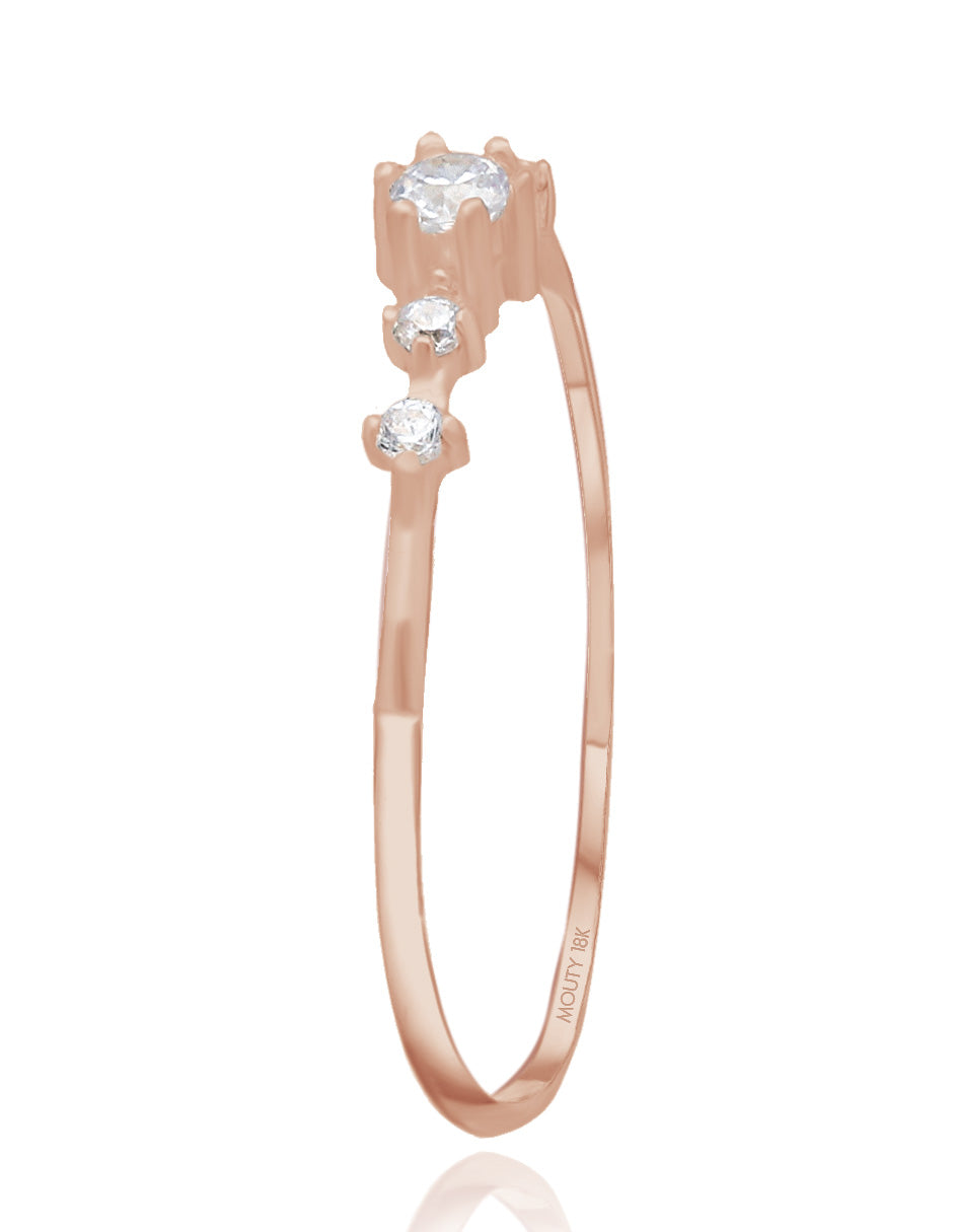 Ariana ring in 18k rose gold with diamonds