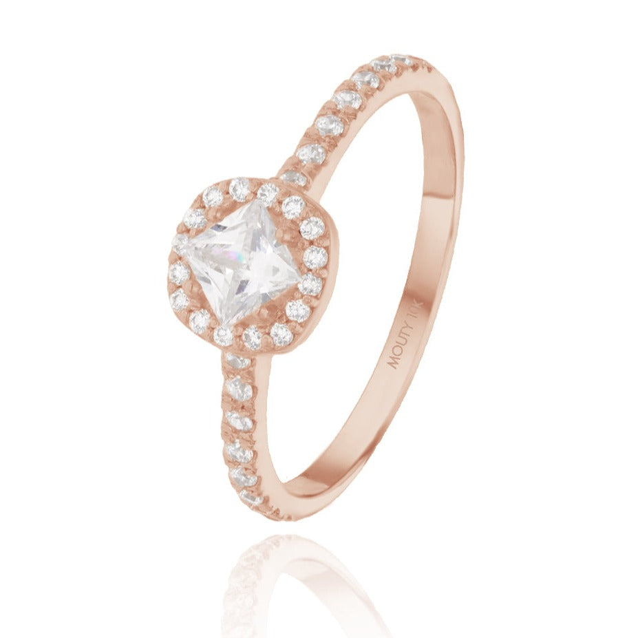 Alondra ring in 10k rose gold with zircons 