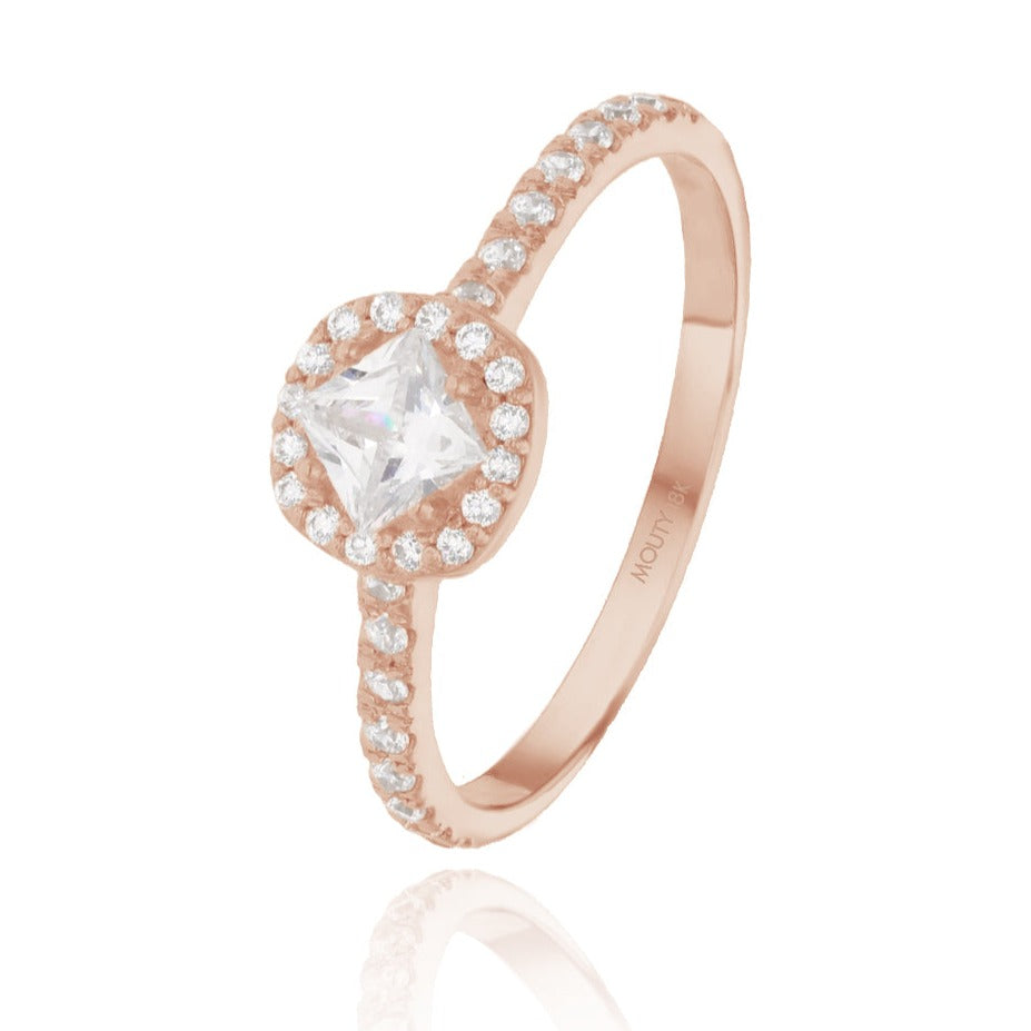 Alondra ring in 18k rose gold with zircons 