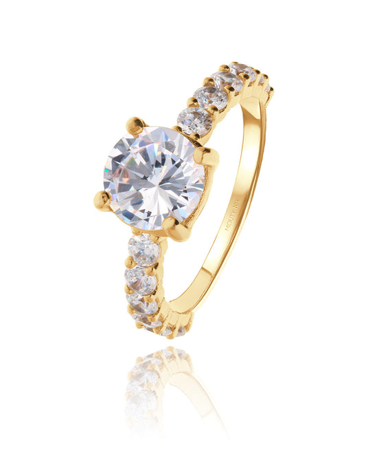 Cassie ring in 10k yellow gold with zircons