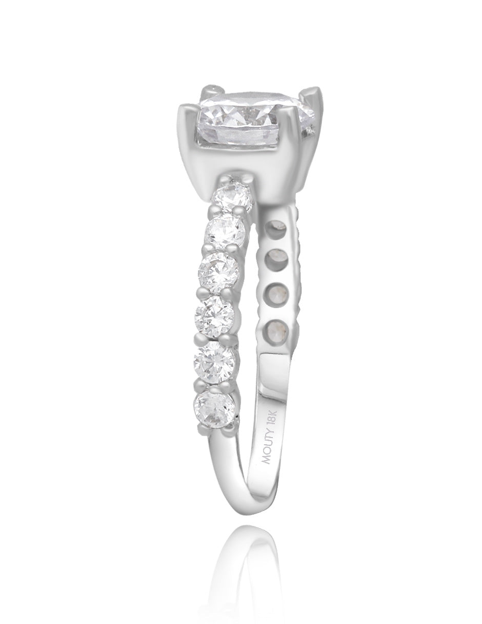 Cassie ring in 14k white gold with zircons