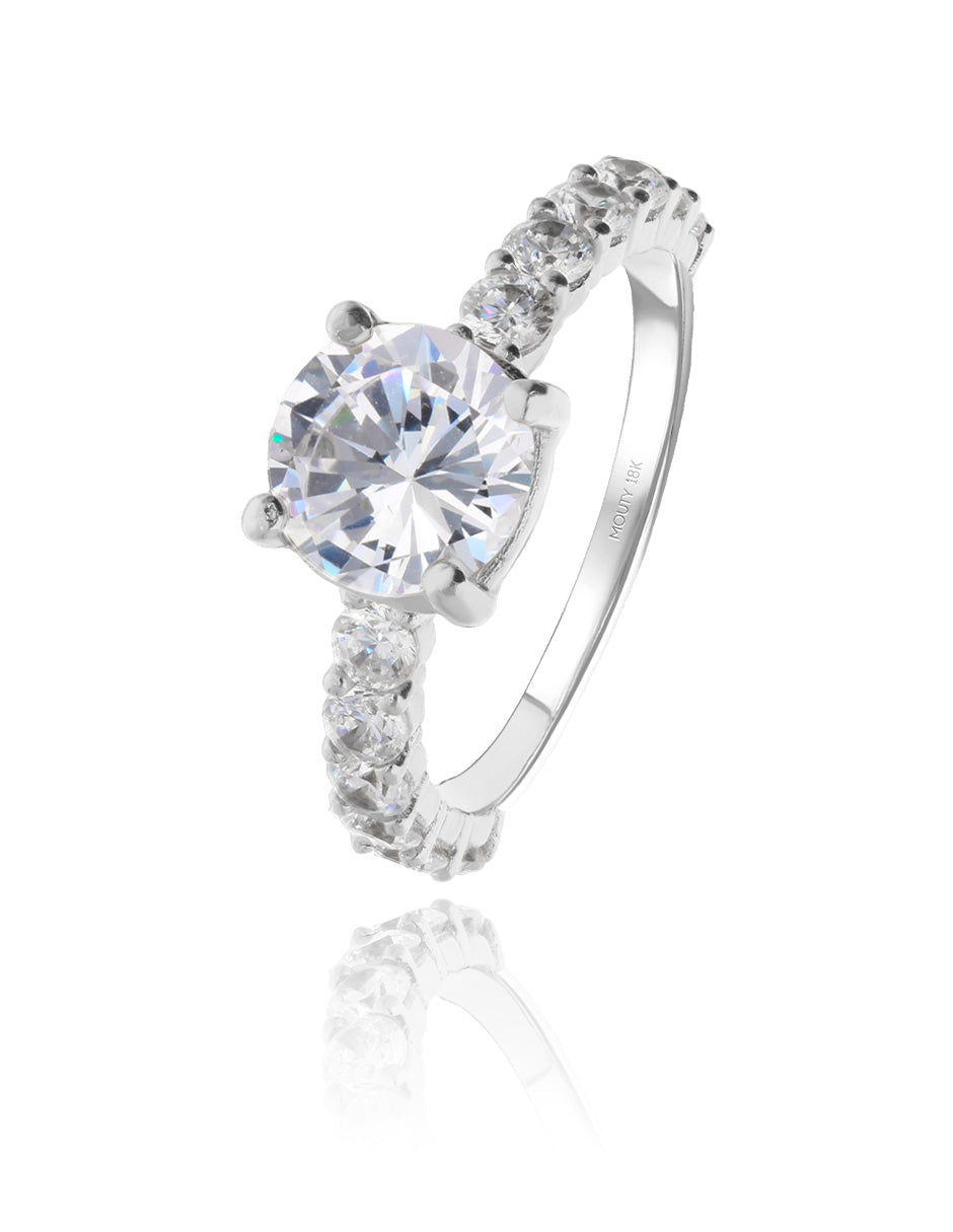 Cassie ring in 18k white gold with zircons