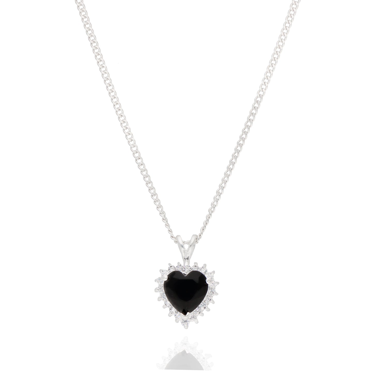 Collar Love en plata con circonia Negra