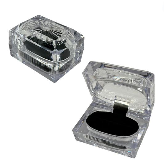 Estuche para Argollas Plastico transparente 6.5*4.5*3cm (no incluye anillo)