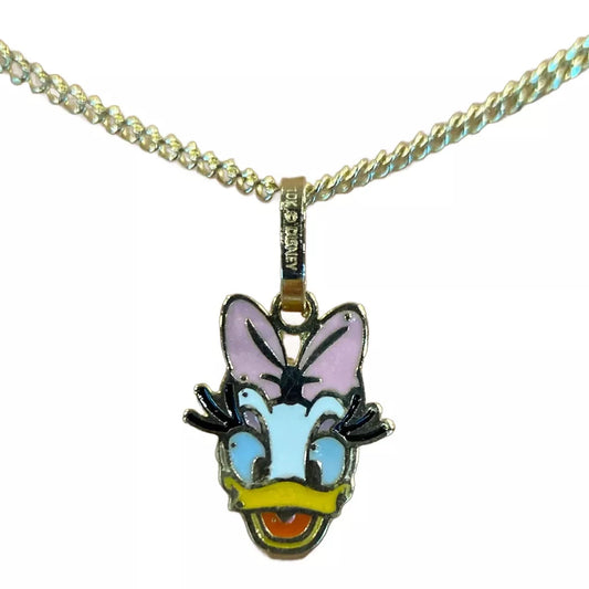 Disney®️ 10k yellow gold enameled Daisy Duck necklace