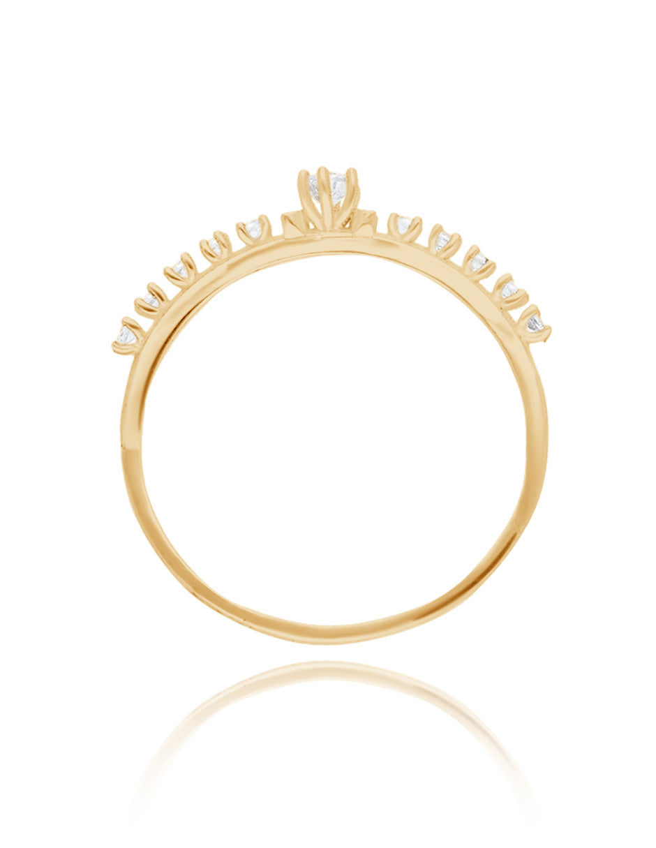 Anillo Danielle en oro amarillo de 14k con circonias