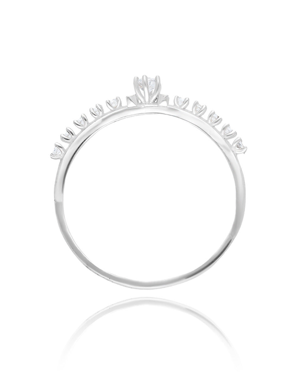 Danielle ring in rhodium-plated silver