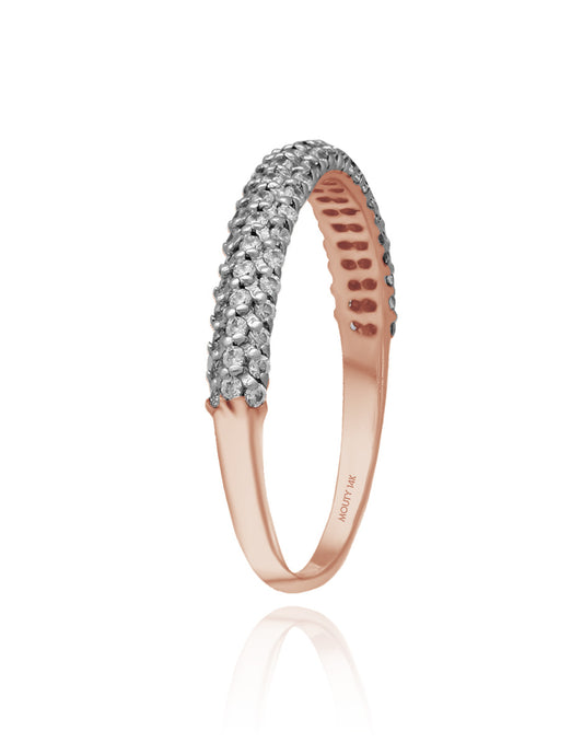 Emma ring in 14k rose gold with zircons