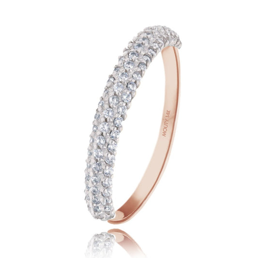 Emma ring in 14k rose gold with zircons