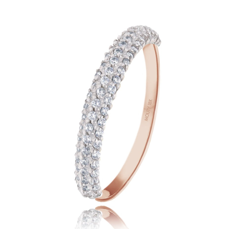 Emma ring in 18k rose gold with zircons