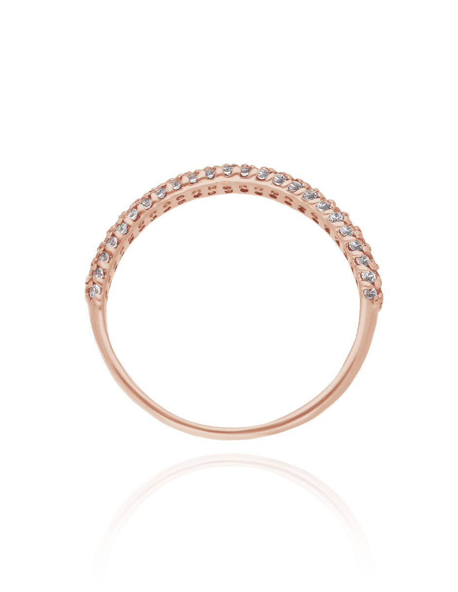 Emma ring in 14k rose gold with zircons