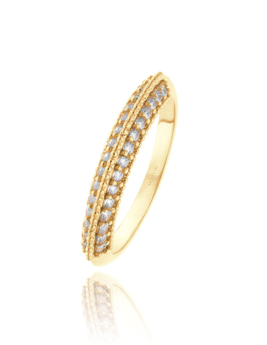 Anillo Elsie en oro amarillo 14k con circonias